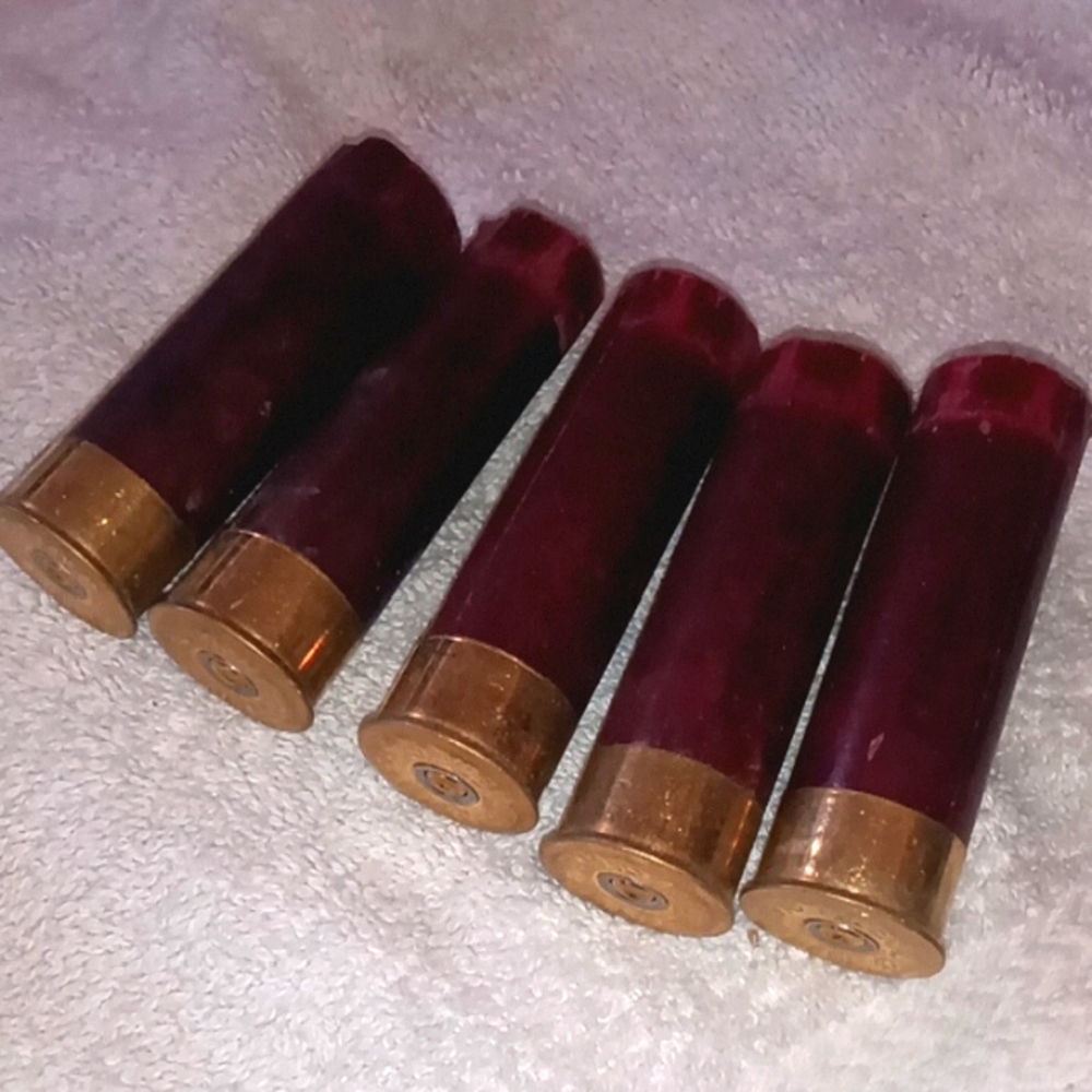 Set of Red and Gold Shotgun Shells Vintage Paper 12 Guage Empty 25 Count